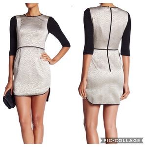 EUC Black Halo Savona Gold Metallic Dress Size 12